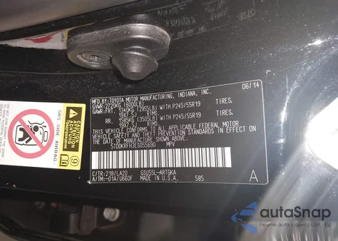 2014 Toyota Highlander Limited Platinum V6 z USA, uszkodzony, nr VIN 5TDDKRFH3ES055690